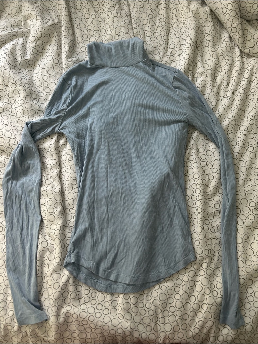 Sunday Best Light Blue Turtleneck Long-Sleeve Top